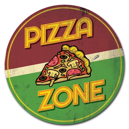 Farmers Market Pizza Zone Circle Vinyl Laminated Decal